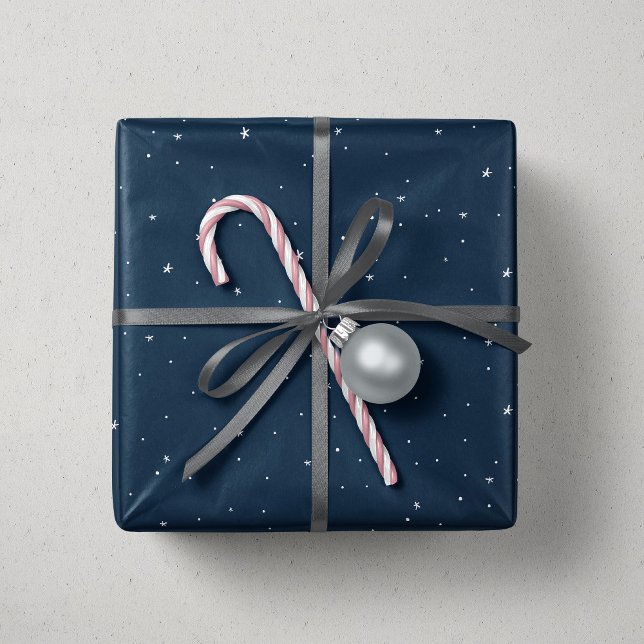 Papier Cadeau Marine bleu Noël étoiles plaisir vacances (Créateur téléchargé)