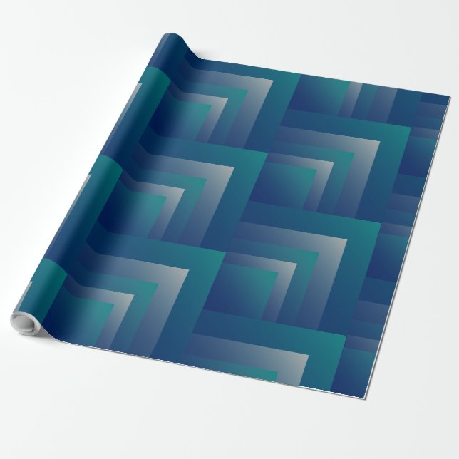 Papier Cadeau Marine gris turquoise (Déroulé)
