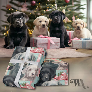 Papier Cadeau Marionnettes Labrador en 3 couleurs