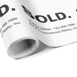 Papier Cadeau Marketing immobilier VENDU Minimaliste personnal