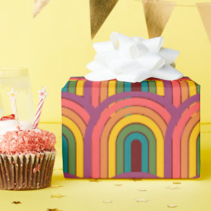 Papier Cadeau Maroon arc-en-ciel des années 80