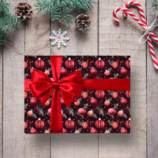PAPIER CADEAU MAROON CHRISTMAS FESTIVAL DÉCORATION FLORALE