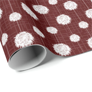Papier Cadeau Maroon Pom-pom girl Pom Motif