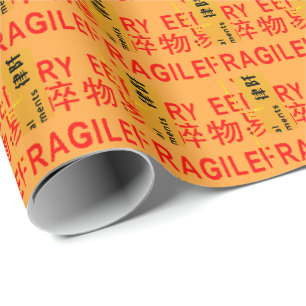Papier Cadeau Marquages FRAGILE en chinois et en anglais