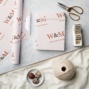 Papier Cadeau Marque commerciale bohème rose blush terracotta