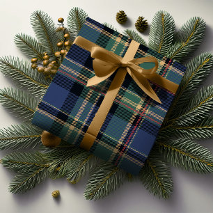 Papier Cadeau Marque de Noël bleu bleu marine ID1141B