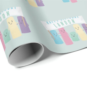Papier Cadeau Marque de trottoir mignonne avec panneau personnal