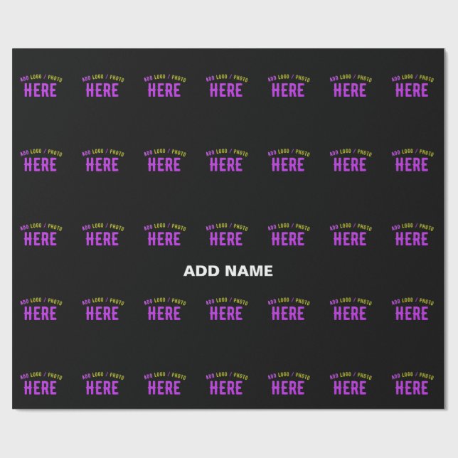 PAPIER CADEAU MARQUE NOIRE PERSONNALISABLE MODERNE VERIFIEE DE S (Plat)