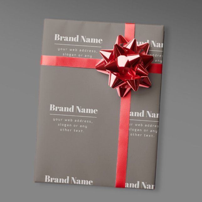 Papier Cadeau Marque ou Entreprise Moderne Gras Beige Clair et F (Créateur téléchargé)