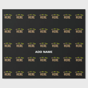 PAPIER CADEAU MARQUE VERIFIEE NOIRE PERSONNALISABLE MODERNE ET C