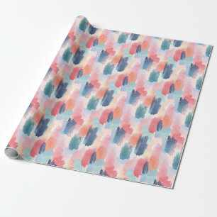 Papier Cadeau Marques de pinceau bohème aquarelle