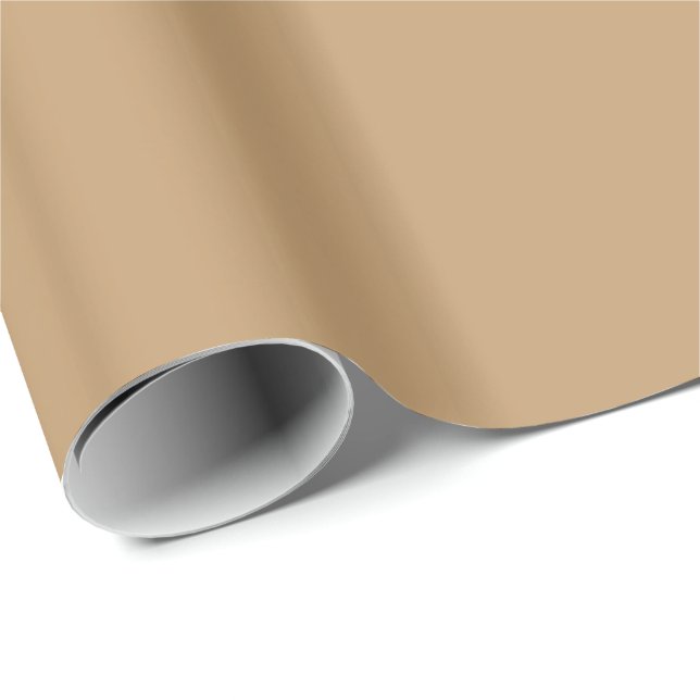 Papier Cadeau Marron Chameau Uni (Coin rond)