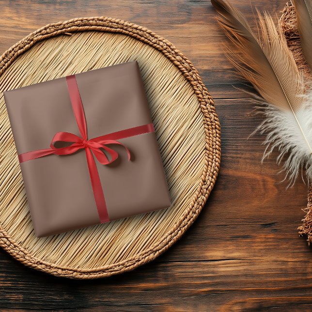 Papier Cadeau Marron Mocha Uni | Classique | Élégant (Créateur téléchargé)