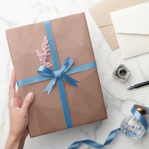 Papier Cadeau Marron moka motif géométrique en maille moderne