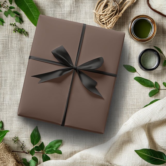 Papier Cadeau Marron Noisette Uni | Classique | Élégant (Créateur téléchargé)