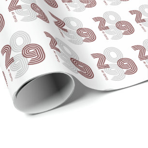 Papier Cadeau Marron Rétro Grand Numéros Promotion de