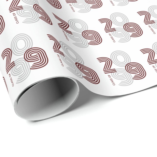Papier Cadeau Marron Rétro Grand Numéros Promotion de (Coin rond)