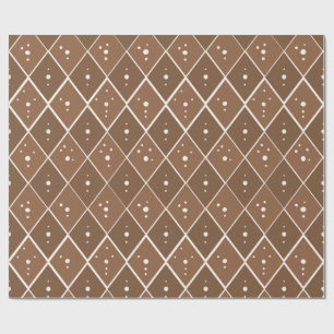 Papier Cadeau Marron Taupe Diamant Moderne Scandinave