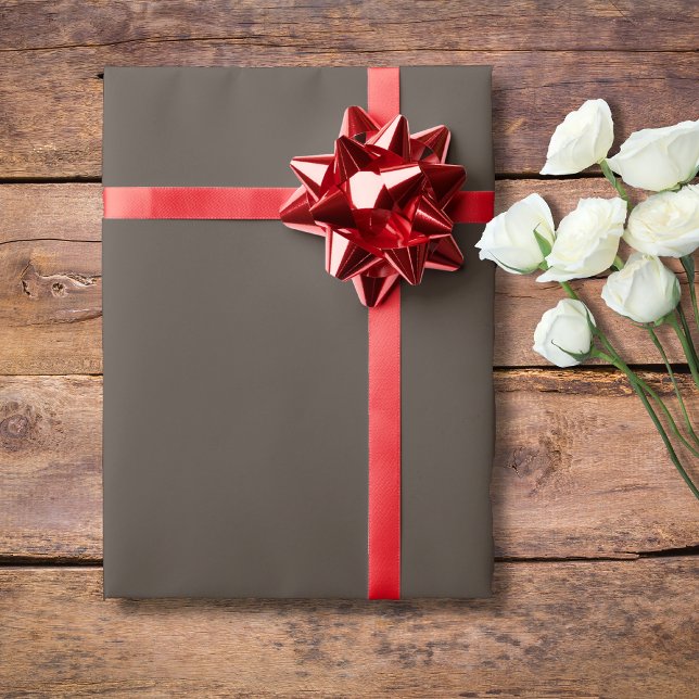 Papier Cadeau Marron Taupe Uni | Classique | Élégant (Créateur téléchargé)