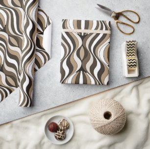 Papier Cadeau Marron Vague Rétro