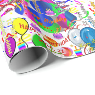 Papier Cadeau Mars, 21 Anniversaire Cadeau Papier