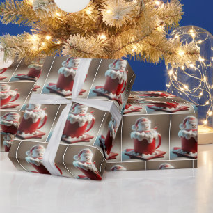 Papier Cadeau Marshmallow Snowman Dans Chocolat Chaud