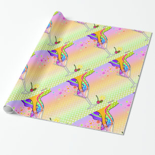 PAPIER CADEAU MARTINI DE STYLE POP ART DES ANNÉES SOIXANTE
