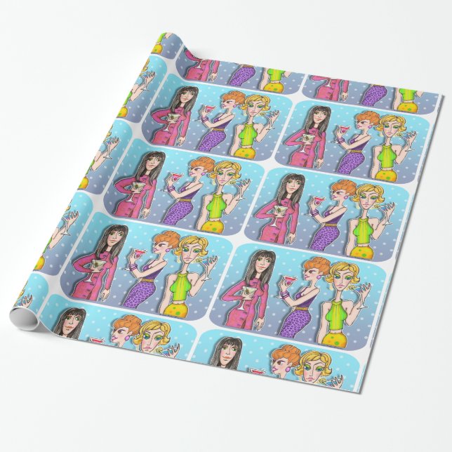 Papier Cadeau Martini Divas (Déroulé)