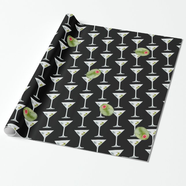 Papier Cadeau Martini et olives (Déroulé)
