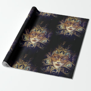 Papier Cadeau Mascarade masque victorien élégant gothique