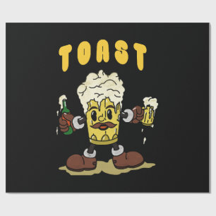 Papier Cadeau Mascotte de toast à la bière