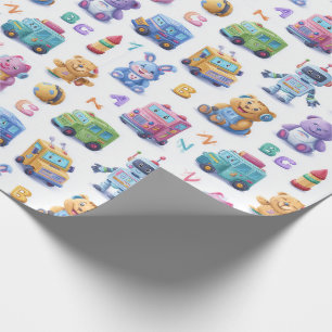 Papier Cadeau Mascottes de codage fantaisistes Robots mignons en