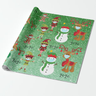 Papier Cadeau Masque de Noël de quarantaine Covid 2020