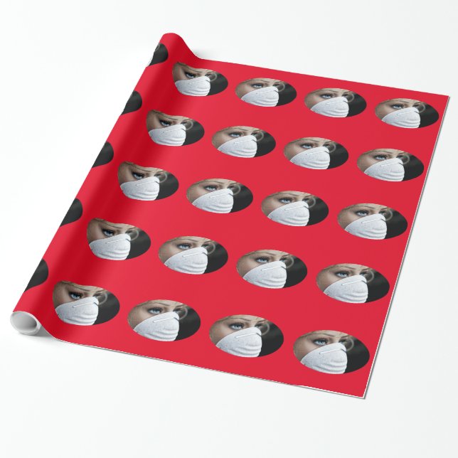 Papier Cadeau Masque de protection contre le virus Corona (Déroulé)