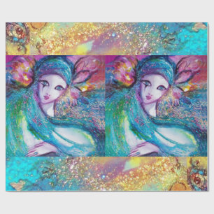 Papier Cadeau MASQUE EN BLEU / Masques vénitiens