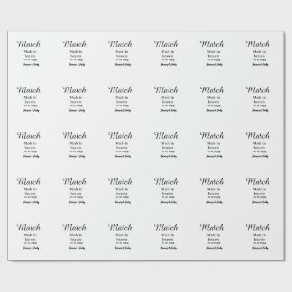 Papier Cadeau Match made in heaven add name date simple calligra