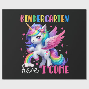 Papier Cadeau Maternelle j'arrive licorne rentrée scolaire