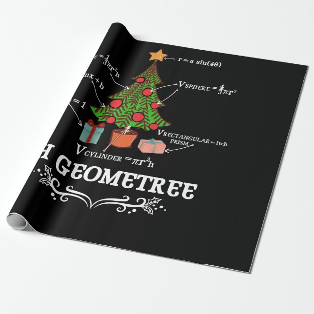 Papier Cadeau Math Geometry Arbre de Noël Geometree Enseignant (Déroulé)
