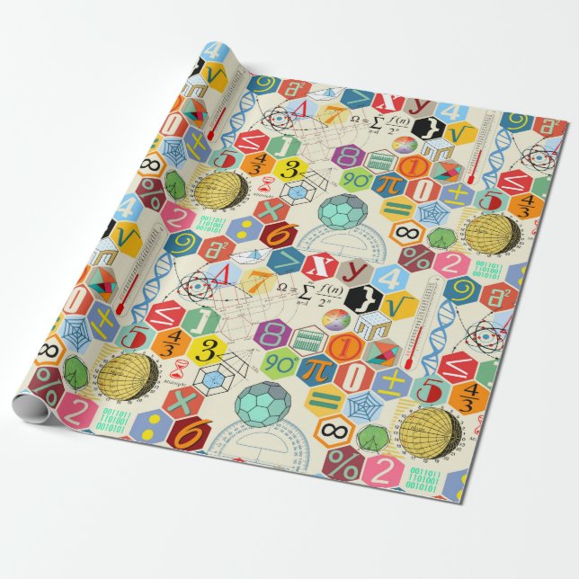 Papier Cadeau maths en couleur (Déroulé)