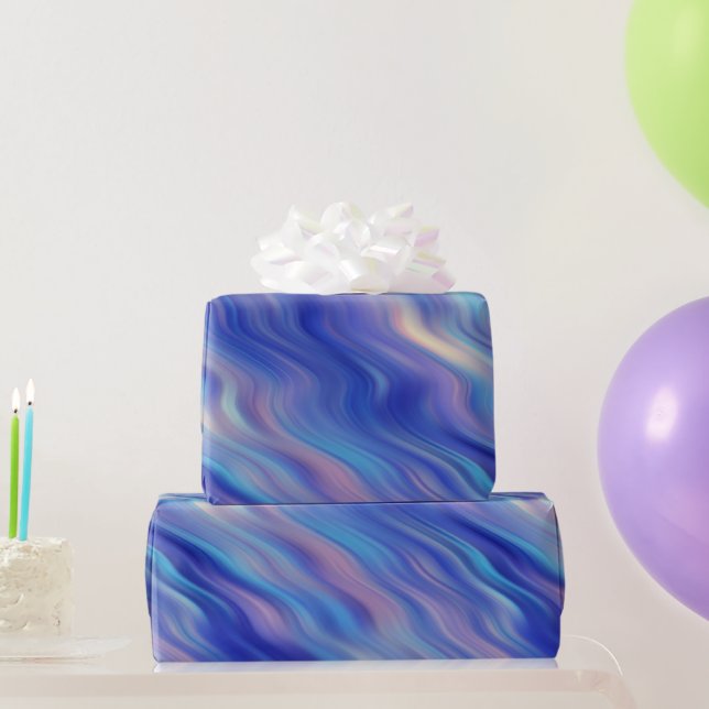 Papier Cadeau Matin Glory Blue Wavy Texture (Cadeaux de fête)