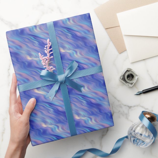Papier Cadeau Matin Glory Blue Wavy Texture (Cadeaux)