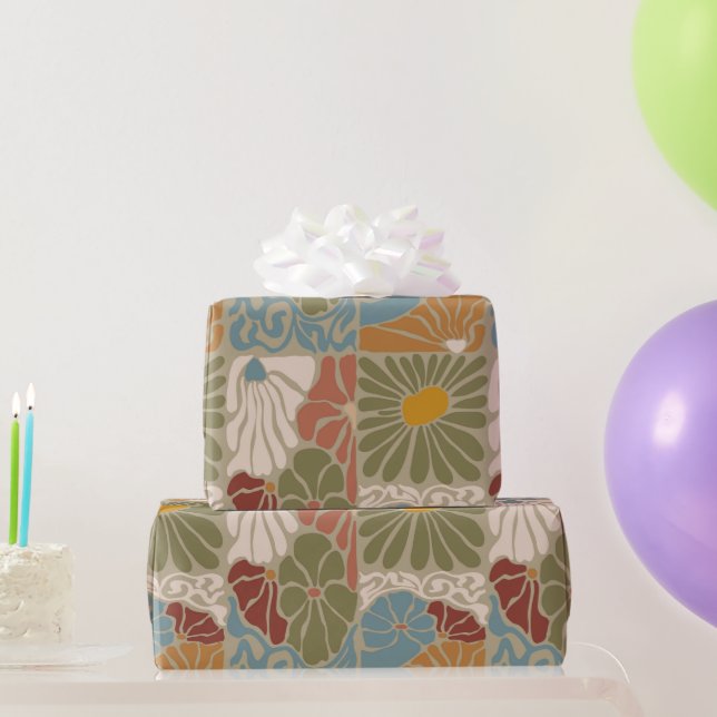 Papier Cadeau Matisse Groovy floral  Art Nouveau 1970s Boho  (Cadeaux de fête)