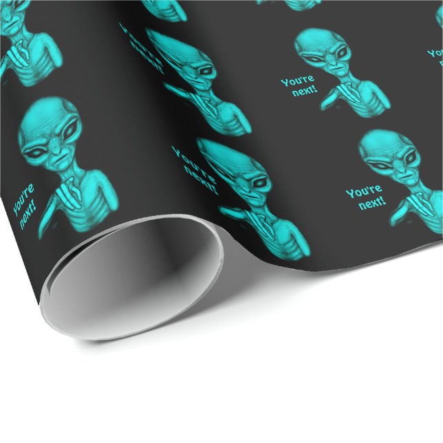Papier Cadeau Mauvais Alien, Tu es le prochain ! (Coin rond)