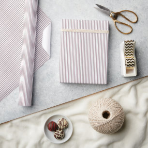 Papier Cadeau Mauve Poussiéreux Rayé Fin