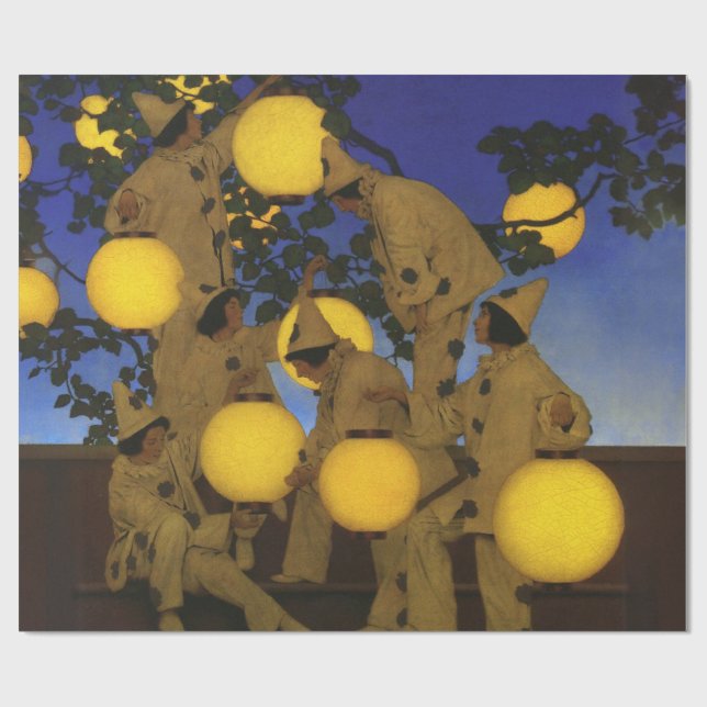 Papier Cadeau Maxfield Parrish Les Porteuses de Lanternes 1908 V (Plat)