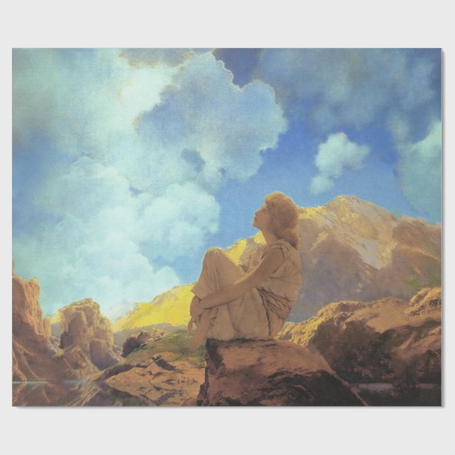 Papier Cadeau Maxfield Parrish Matin 1922 Nuage Bleu Beaux-Arts (Plat)