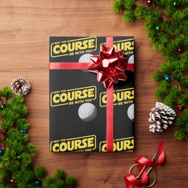 Papier Cadeau May The Course Be With You Funny Golf Golfing (Cadeau de vacances)
