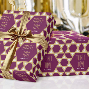 Papier Cadeau Mazel Tov Étoile de voeux personnalisée de David M