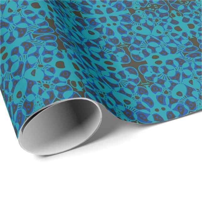 Papier Cadeau Mazipoodles Cellules Différentes similaires Turquo (Coin rond)