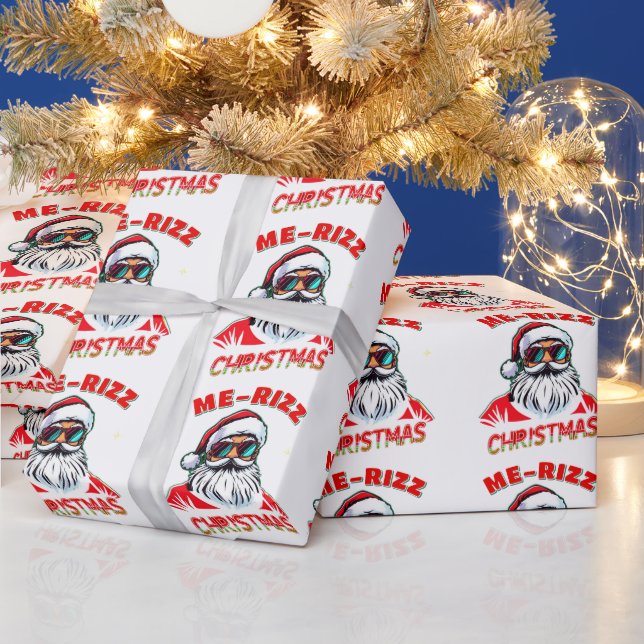 Papier Cadeau Me-Rizz Noël gen Alpha mème drôle (Vacances)